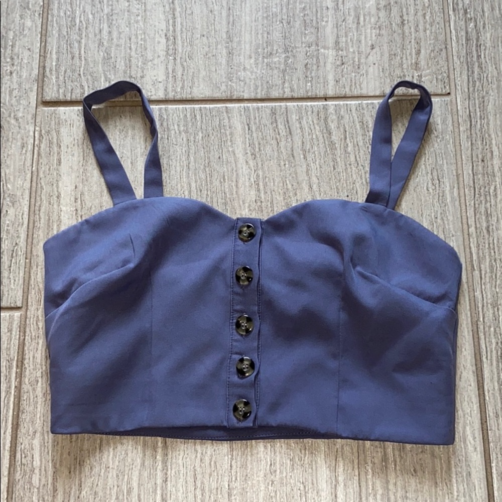 Button Front Crop Top